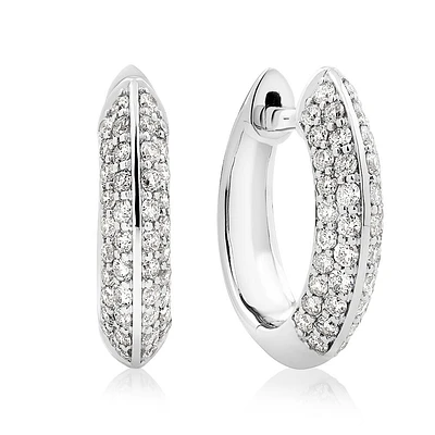 Pavé Knife Edge Earrings with .38TW of Diamonds in 10kt White Gold