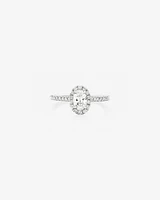 Halo Oval Engagement Ring with 0.92 Carat TW of Diamonds in 14kt White Gold