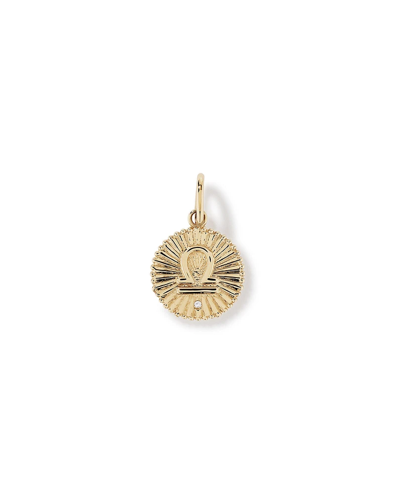 Diamond Accent Pisces Zodiac Pendant in 10kt Yellow Gold