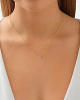 "K" Initial Necklace with 0.10 Carat TW of Diamonds in 10kt Yellow Gold
