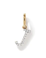 Diamond Letter J Initial Pendant in 10kt Yellow Gold