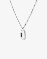 Pendentif pour hommes avec diamants noirs sur chaîne épaisse en argent sterling