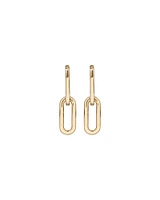 Paperclip Huggie Drop Earrings in 10kt Yellow Gold