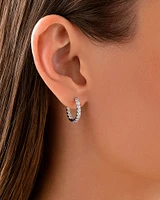 Carat TW Laboratory-Grown Diamond Hoop Earrings Set in 10kt White Gold