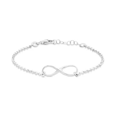 Bracelet infinité en argent sterling, 19 cm
