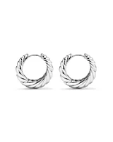 Large Croissant Huggie Earrings in Sterling Silver