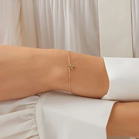 19cm (7.5") C Initial Bracelet in 10kt Yellow Gold