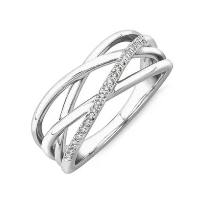 Ring with 0.10 Carat TW of Diamonds Sterling Silver