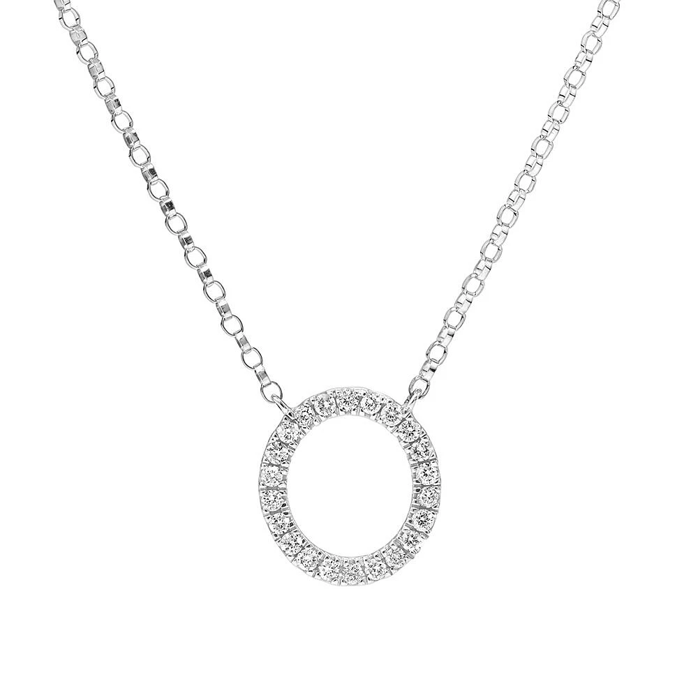 A' Initial necklace with 0.10 Carat TW of Diamonds in 10kt White Gold