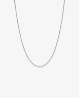 55cm (22") 3.5mm Width Miami Curb Chain Necklace in Sterling Silver