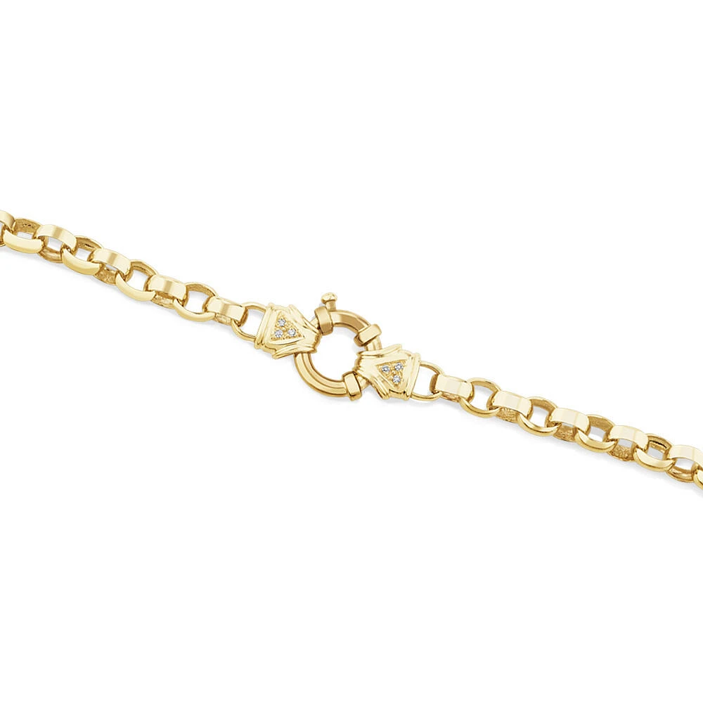 50cm (20") Diamond Belcher Chain with Diamonds in 10kt Yellow Gold