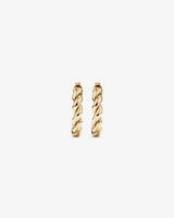 Croissant Twist 15mm Hoop Earrings in 10kt Yellow Gold