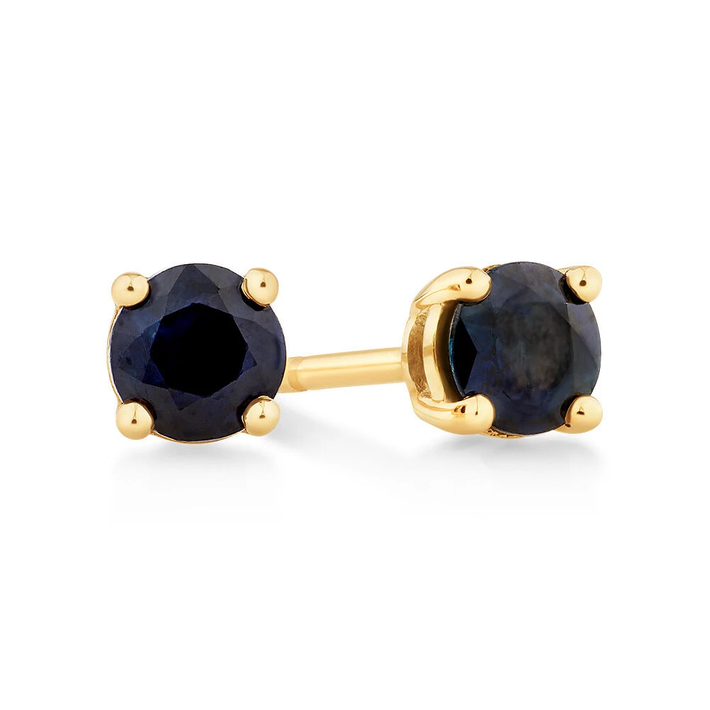 Stud Earrings with Sapphire in 10kt Yellow Gold