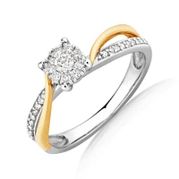 Bridal Set with 0.33 Carat TW of Diamonds in 10kt White & Yellow Gold