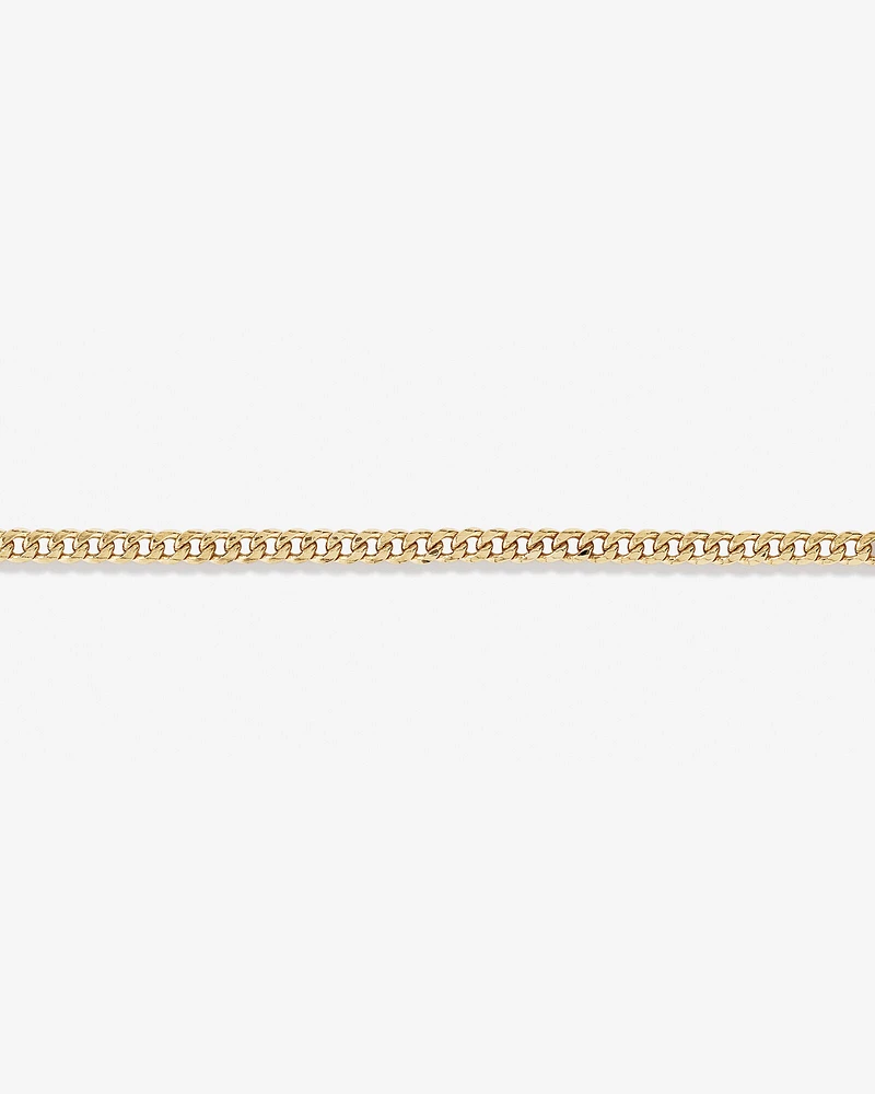 19cm (7.5”) Hollow Miami Curb Bracelet in 10kt Yellow Gold