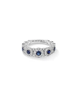 Bubble Ring with Sapphire and .50 Carat TW Diamonds in 14kt White Gold