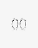 Hoop Earrings With 0.25 Carat TW Of Diamonds in 10kt White Gold
