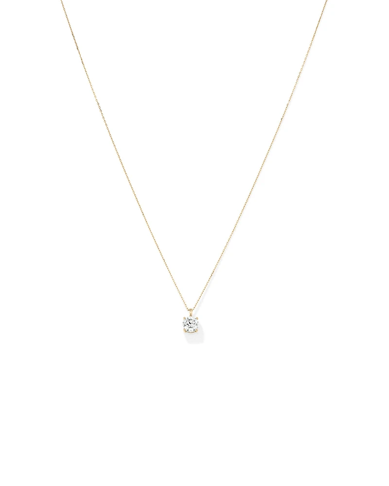 Carat TW Laboratory-Grown Diamond Solitaire Pendant in 14kt Gold