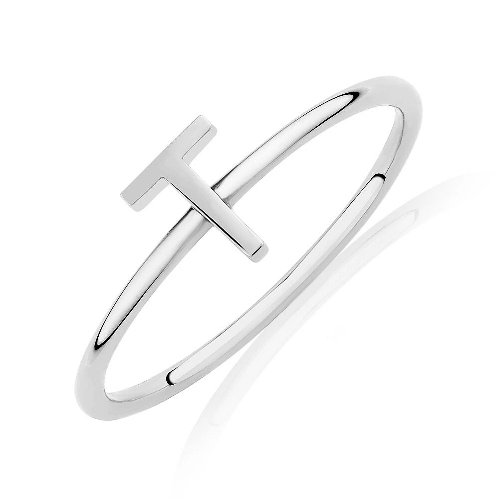 C Initial Ring in Sterling Silver