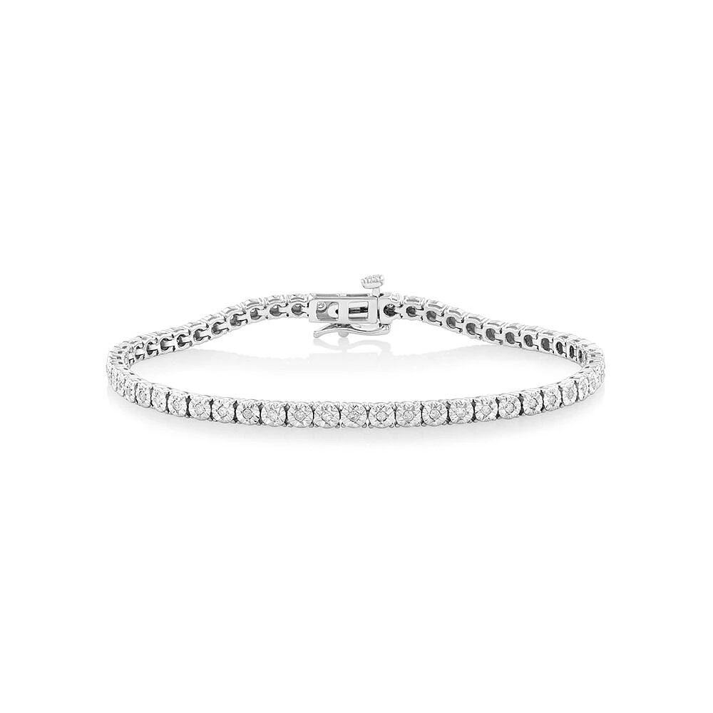 Bracelet de tennis en diamants de 0,50 carats TW en argent sterling