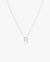 A' Initial necklace with 0.10 Carat TW of Diamonds in 10kt White Gold