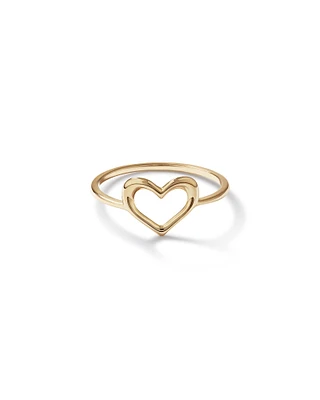 Bague Coeur Ouvert en Or Jaune 10 kt