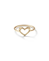 Bague Coeur Ouvert en Or Jaune 10 kt