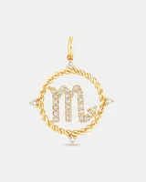 Scorpio Zodiac Pendant with 0.20 Carat TW of Diamonds in 10kt Yellow Gold