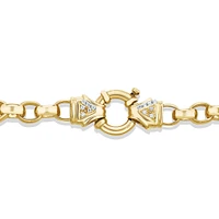 19cm (7.5") 7mm-7.5mm Width  Diamond Set Belcher Bracelet in 10kt Yellow Gold