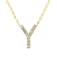 "K" Initial Necklace with 0.10 Carat TW of Diamonds in 10kt Yellow Gold