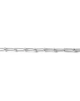 Ball and Oval Link Chain Bracelet in Sterling Silver