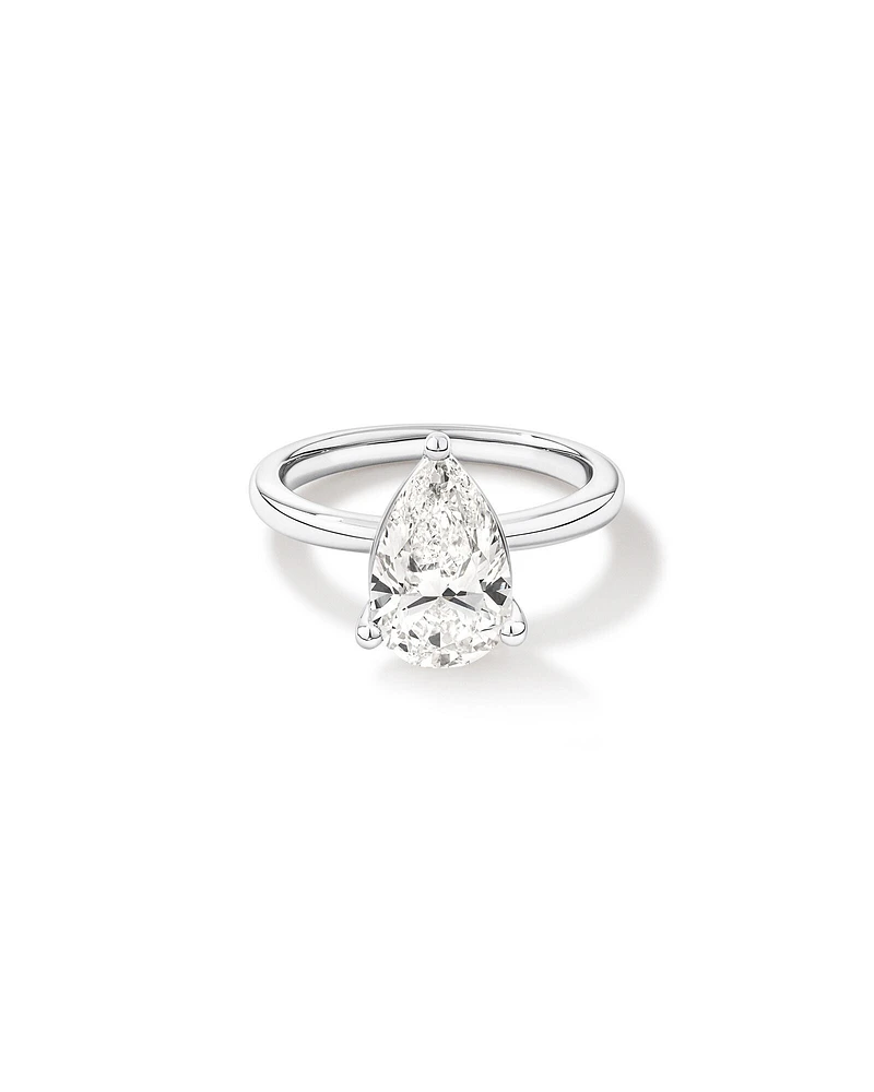 3.00 Carat TW Pear Cut Laboratory-Grown Diamond Solitaire Engagement Ring in Platinum