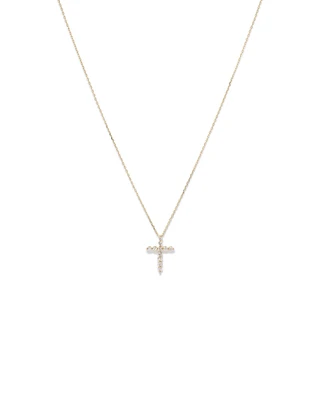 0.25 Carat TW Diamond Cross Pendant in 10kt Yellow Gold