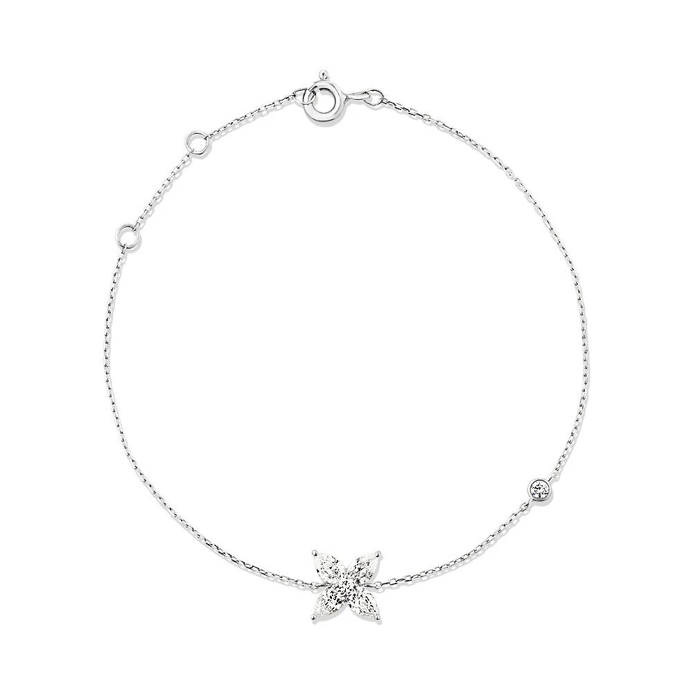 Bracelet avec diamants cultivés en laboratoire Floret TW 0,50 carat en or blanc 10 carats