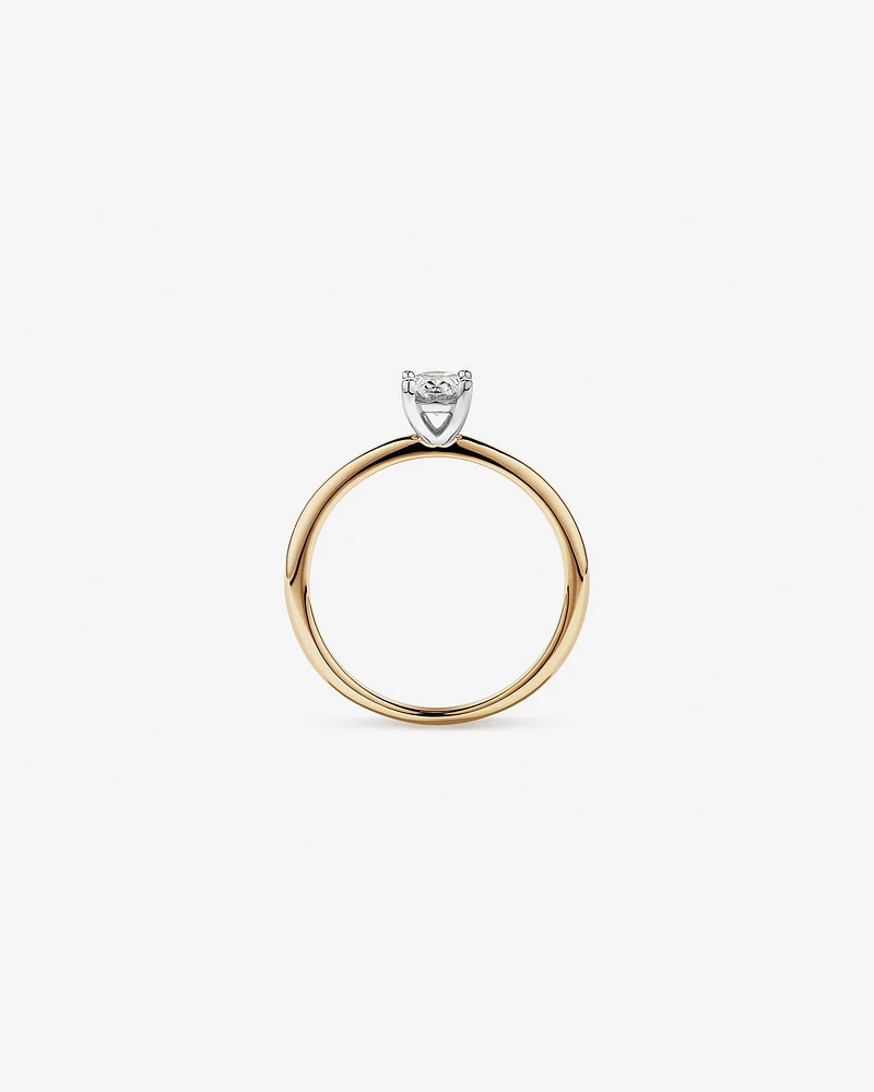 Bague solitaire en diamant canadien ovale 0,50 carat poids total en or blanc 18 kt