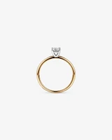 Bague solitaire en diamant canadien ovale 0,50 carat poids total en or blanc 18 kt