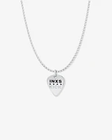 INXS Andrew Farriss Engraved Guitar Pick Pendant with Chain in Recycled Sterling Silver