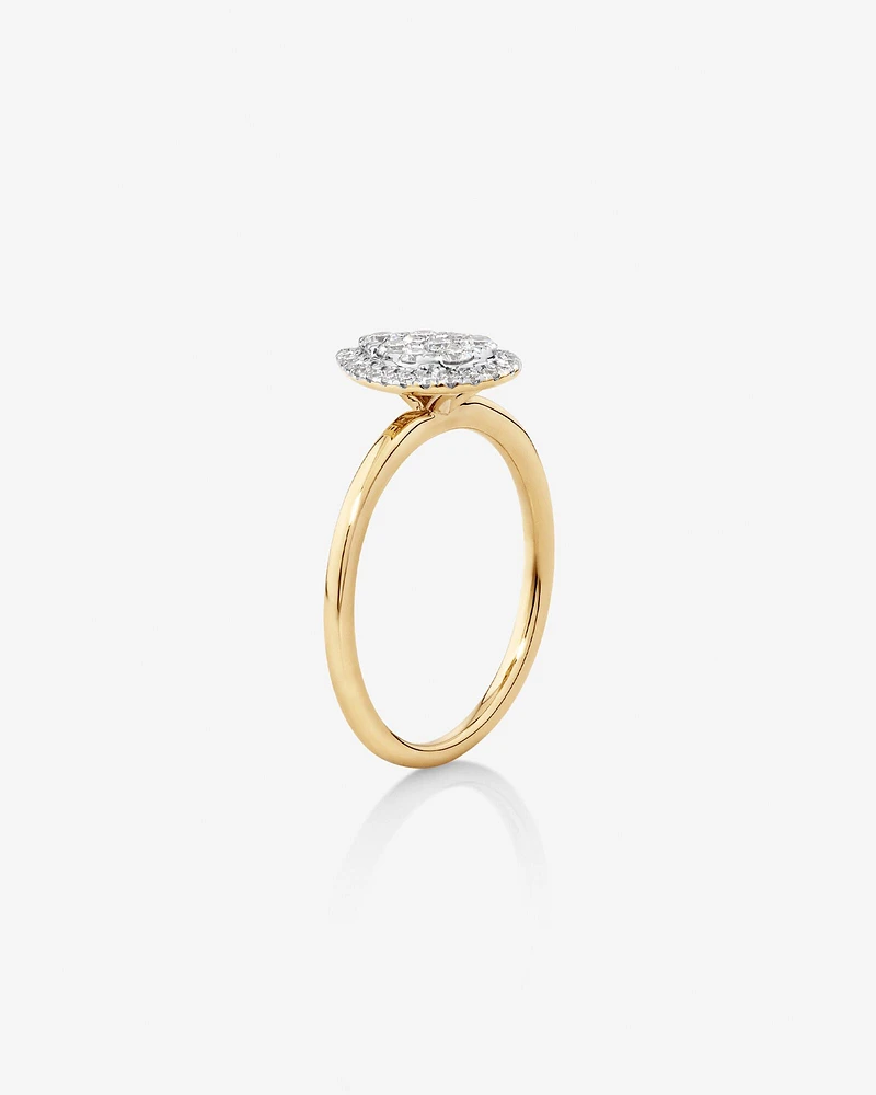 0.40 Carat TW Pear Shape Cluster Laboratory-Grown Diamond Engagement Ring in 10kt Yellow and White Gold