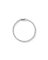 Pear Shaped Cubic Zirconia Bezel Set Tennis Bracelet in Sterling Silver