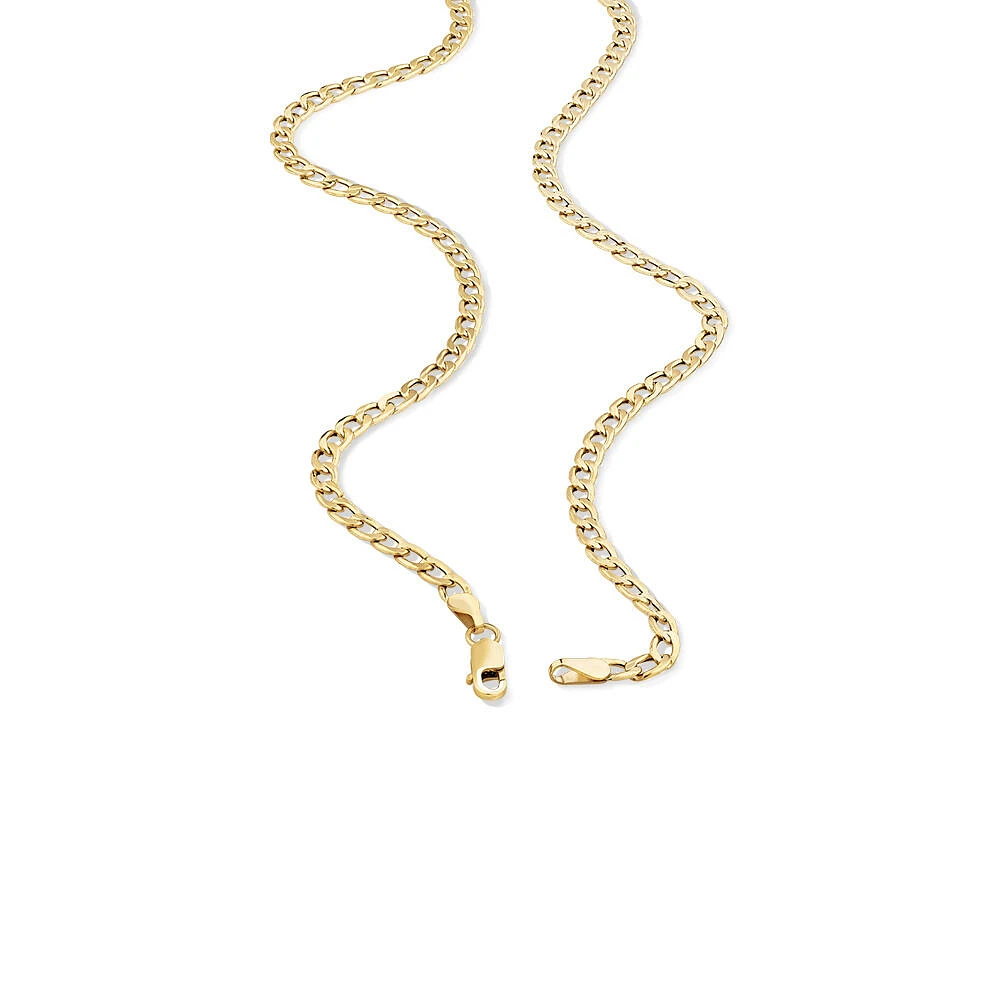 50cm (20") Semi Solid Curb Chain in 10kt Yellow Gold