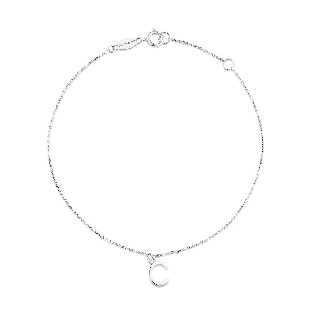 Bracelet à initiale « D » en argent