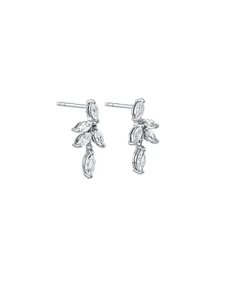 Boucles d'Oreilles Clous Liane en Zircon Cubique en Argent Sterling