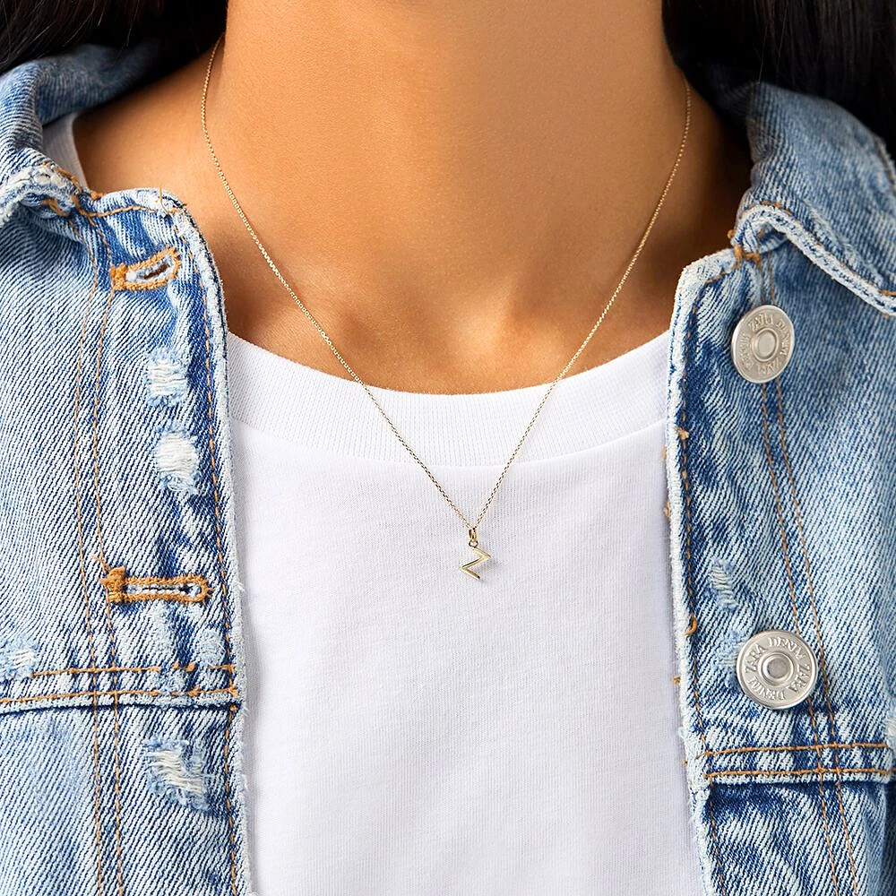 "H" Initial Pendant with Chain in 10kt Yellow Gold