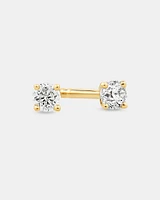 0,10 Carat TW Boucles d'oreilles puces solitaires en or blanc 10kt