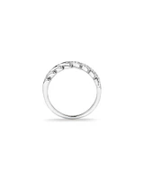 Cubic Zirconia Chevron Ring in Sterling Silver