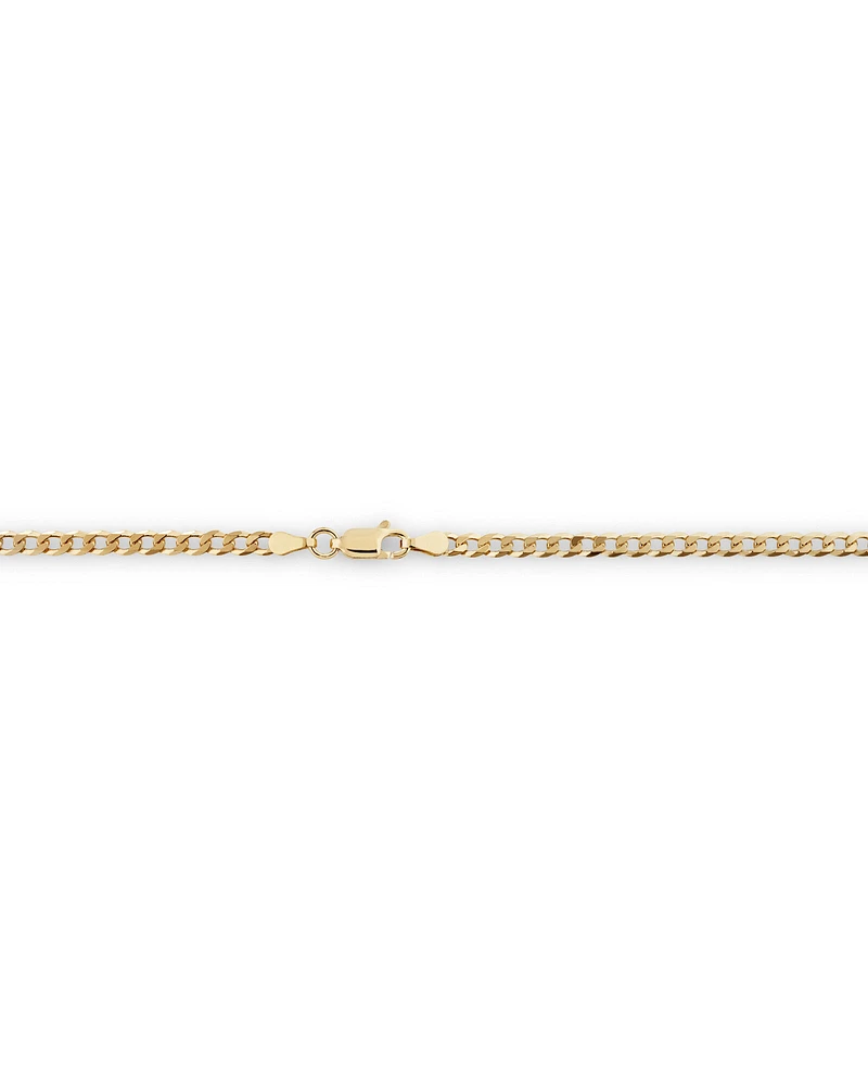 55cm (22") 3mm-3.5mm Width Curb Chain in 10kt Yellow Gold