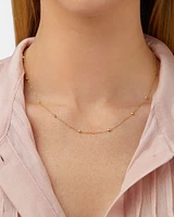 45cm (18") 2mm-2.5mm Width Adjustable Bead Necklace in 10kt Yellow Gold