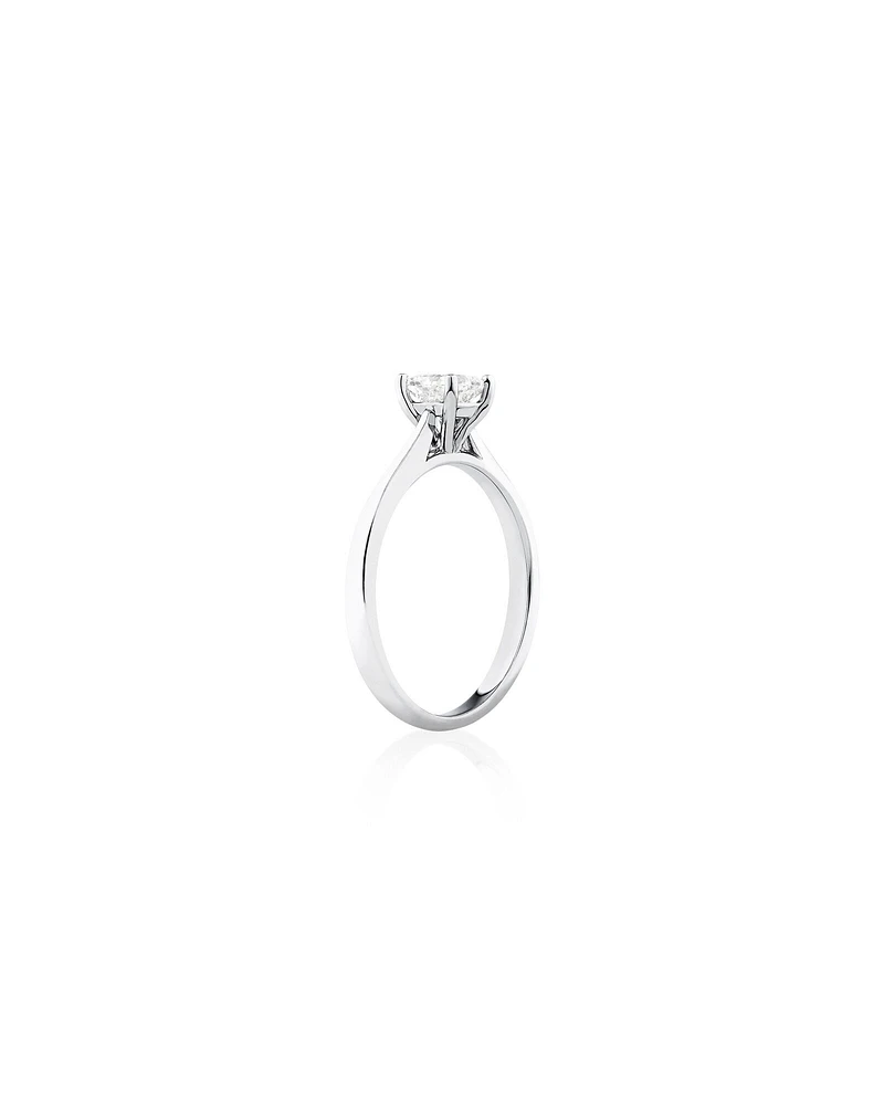 Evermore Certified Solitaire Engagement Ring with a 0.50 Carat TW Princess Cut Diamond in 14kt White Gold