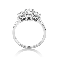 2 Carat Three Stone Oval Laboratory-Grown Diamond Ring In 14kt White Gold