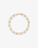 Diamond Cut Oval Twist Link Bracelet in 10kt Yellow Gold